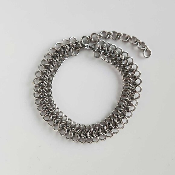 Modern Medieval Renaissance Revival Silver chain mail bracelet ✦ - Picture 10 of 10